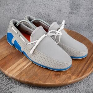 Swims Breeze Loafers Grey Mesh Boat Shoes Lace Up Slip On Men's Size 9